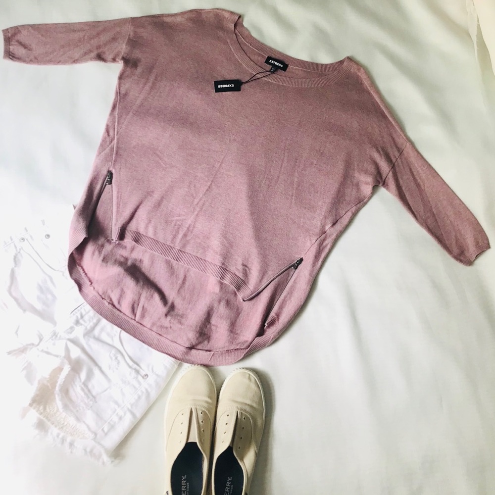NWT Lilac Express Sweater With Zippers